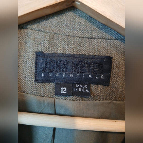 John Meyer Wool Taupe Skirtsuit  Matching Blazer Jacket & Pencil Skirt Set 12 - Picture 6 of 10